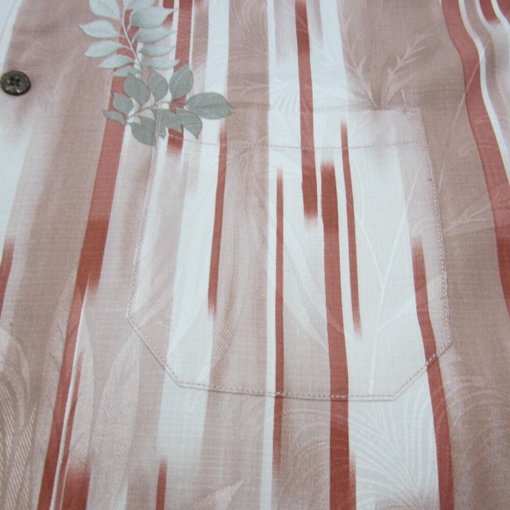 Tommy Bahama Hawaiian shirt Mens 2xl Coral Pink button up short sleeve 100% silk - Picture 8 of 12